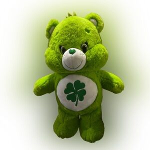 Care Bears Good Luck Bear Plush 2014 Shamrock Green Stuffed Animal Plush